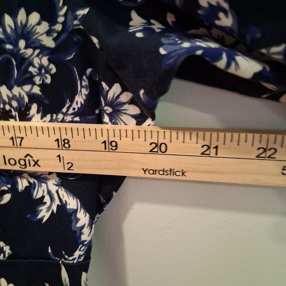 Unique Vintage Womens Navy Blue Dark Floral 1950s Swing Dress Sz XL Pinup Retro - Picture 8 of 11